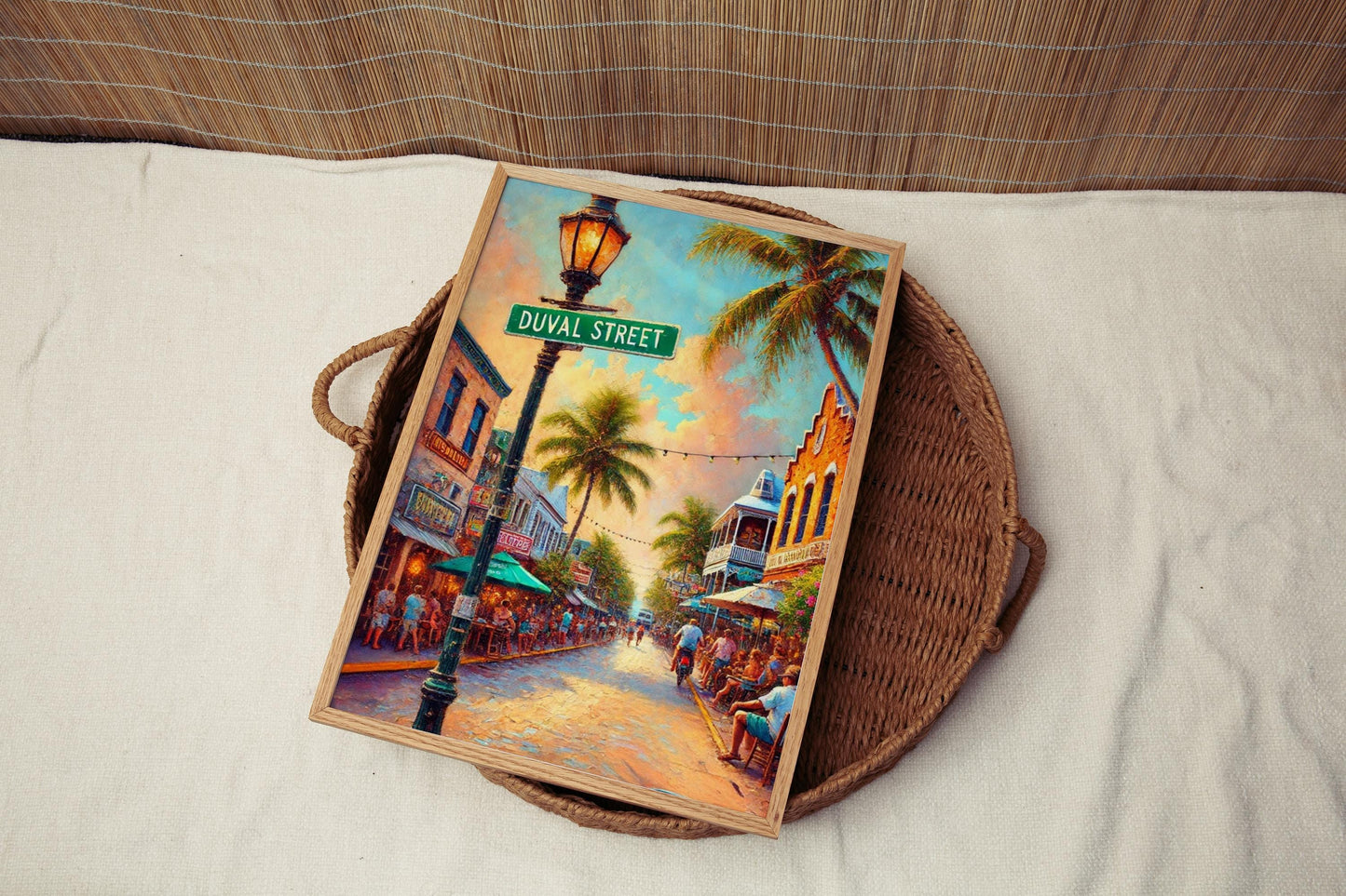 Duval Street Wall Art - Key West Print, Florida Travel Poster, Personalized City Gift, Vacation Souvenir, Coastal Home Decor