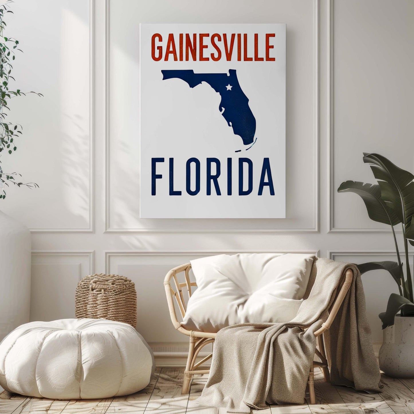 Gainesville Print Florida Wall Art | College and Travel Decor | Housewarming Gift | Florida Poster for Home & Office