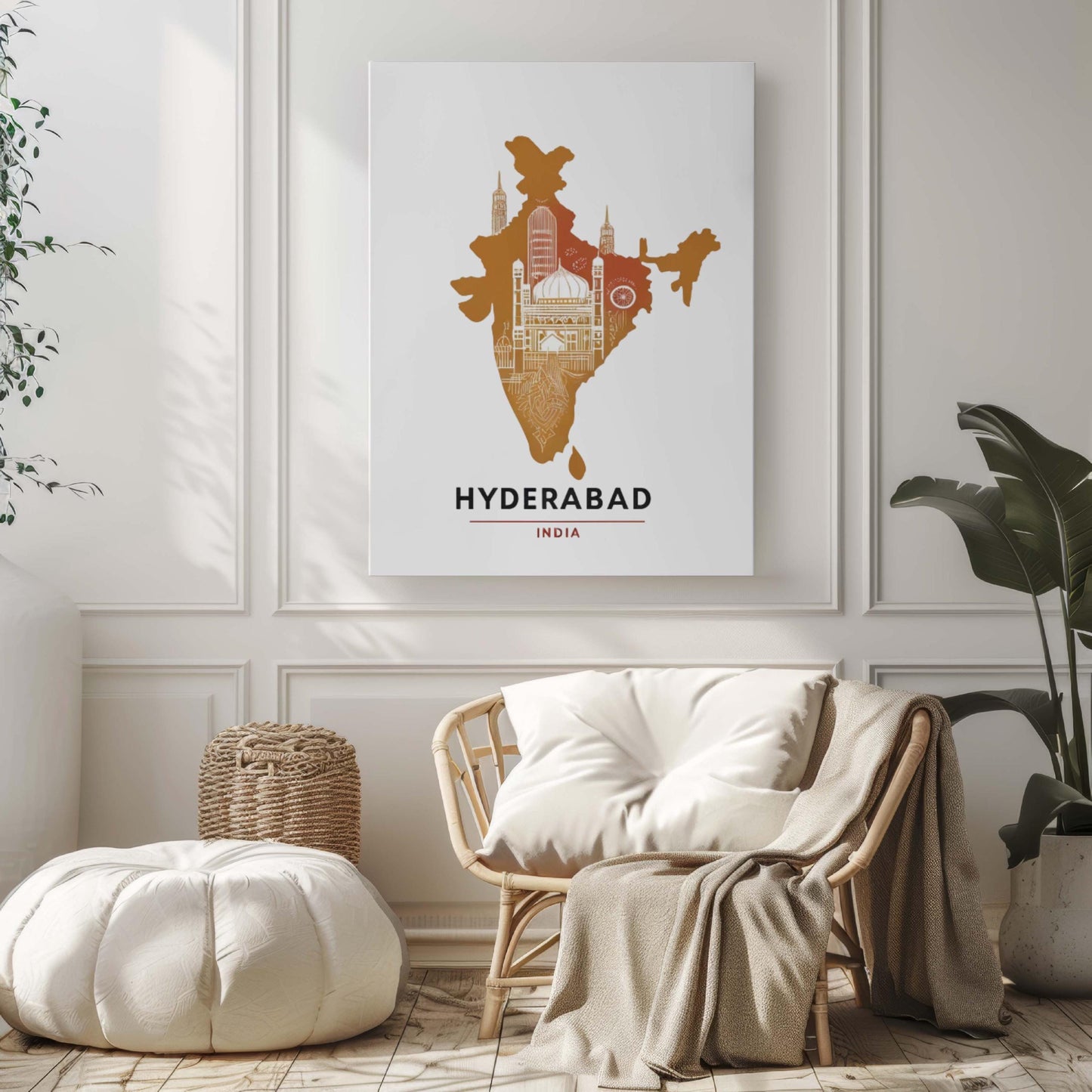 Hyderabad Print: Indian Wall Art Travel Decor, Housewarming & College Gift, Hyderabad India Home Poster