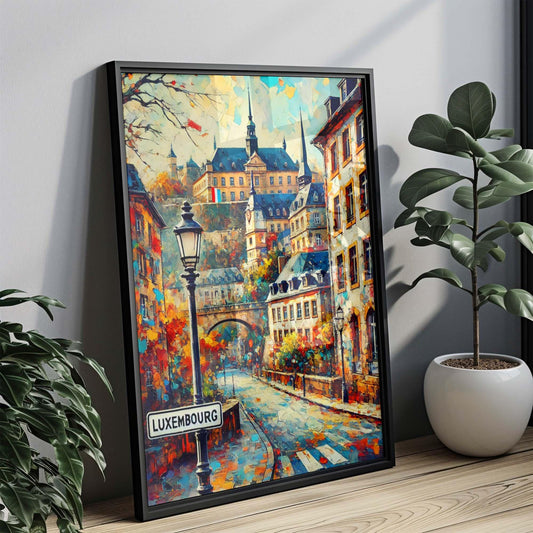 Luxembourg Art Print – Luxembourg City Wall Decor, Travel Poster, Housewarming Gift, Modern European Travel Wall Art