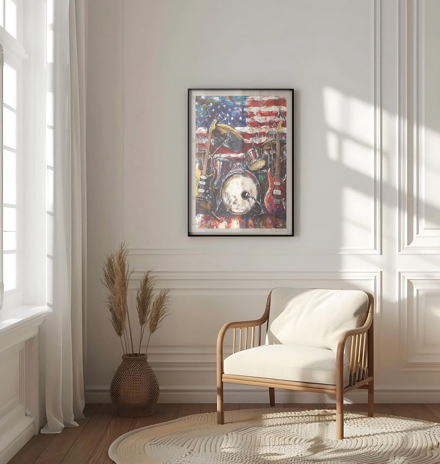 American Jazz Abstract USA Wall Art | Patriotic United States Poster | Independence Day Home Decor