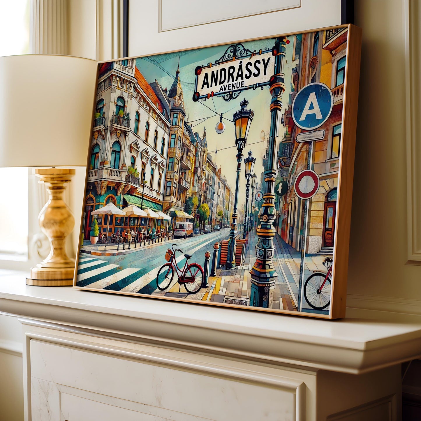 Andrássy Avenue Wall Art Print, Budapest Travel Poster, Hungarian Decor, Housewarming Gift, Hungary Art, Elegant Cityscape Illustration
