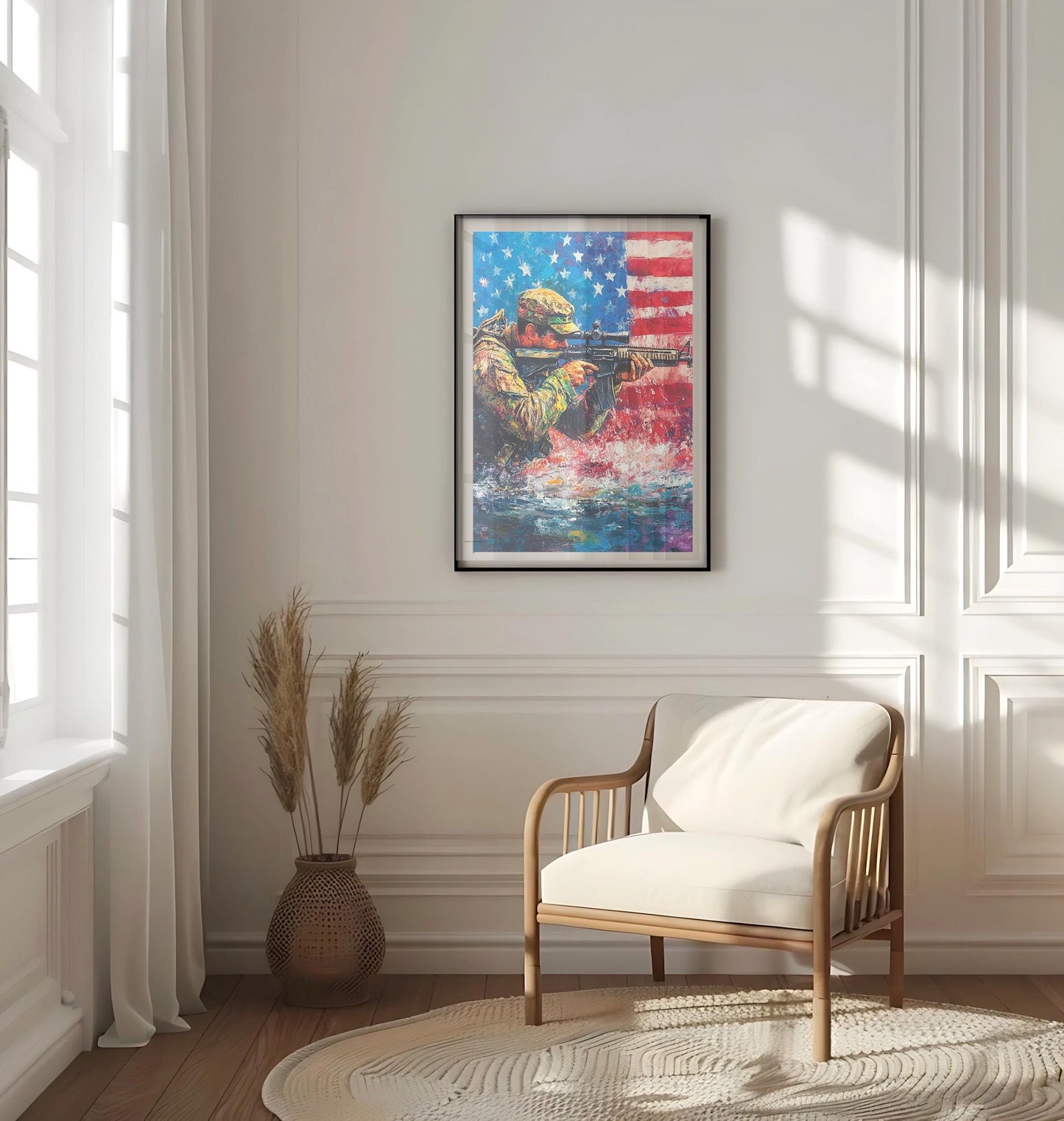 American Sniper Abstract USA Wall Art Patriotic United States Poster American Independence Home Decor