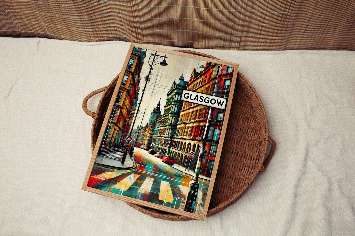 Glasgow Art Print – Scotland Travel Poster, European Wall Art, Housewarming & Scotland Gift, Modern Glasgow Cityscape Artwork