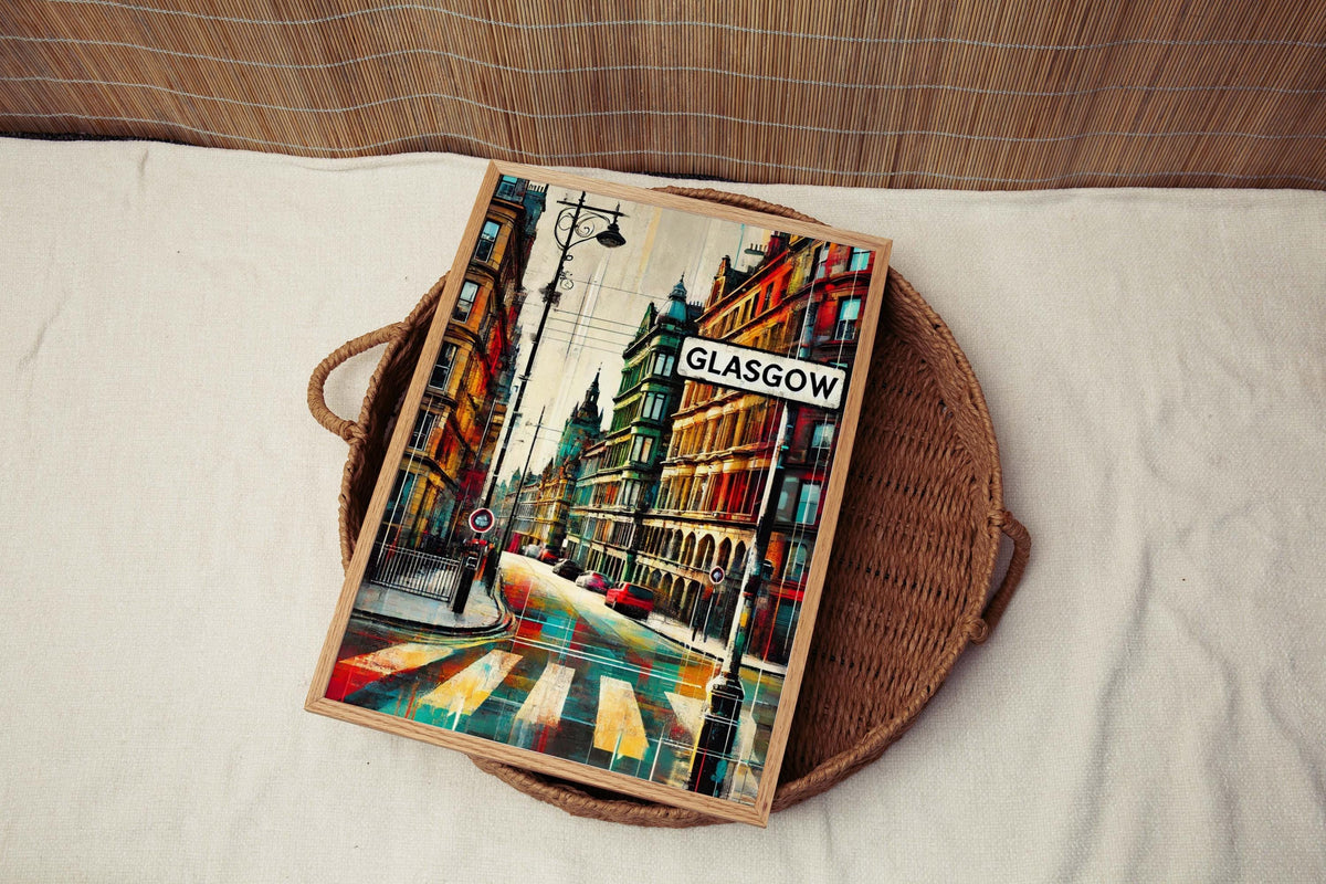 Glasgow Cityscape Print Modern - Glasgow, United Kingdom