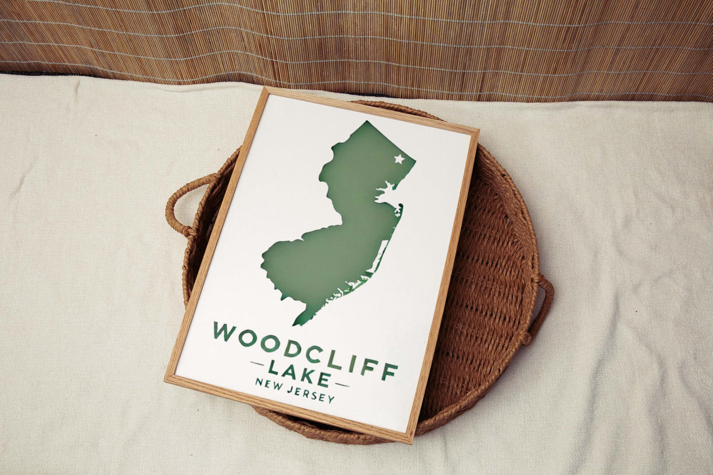 Woodcliff Lake Print New Jersey Wall Art Travel Decor Jersey Gift Housewarming & College Room Decoration