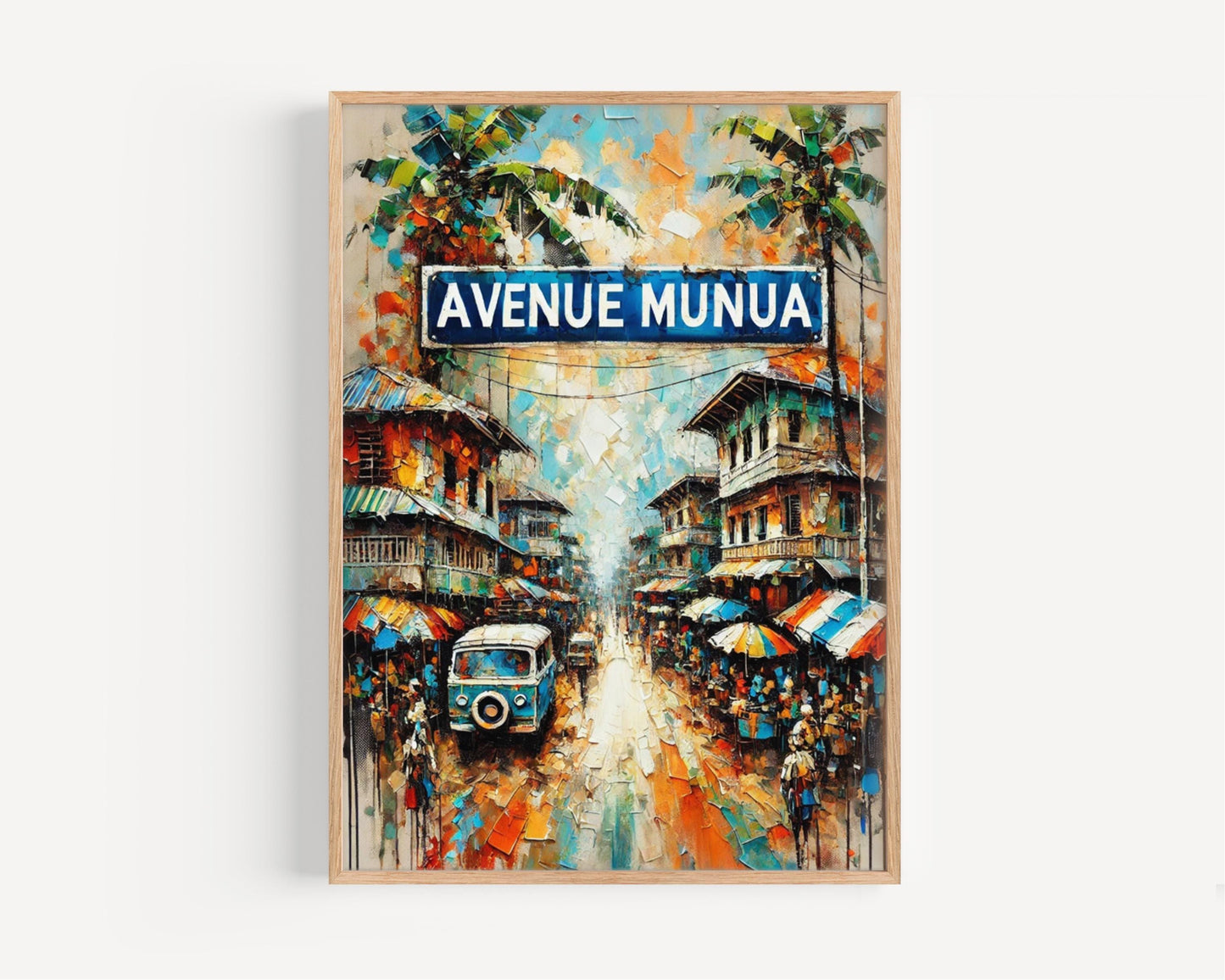 Avenue Munua Wall Art, Kinshasa Print, Democratic Republic of the Congo Art, “City” Gift, Travel Souvenir, Travel Poster, “State” Art