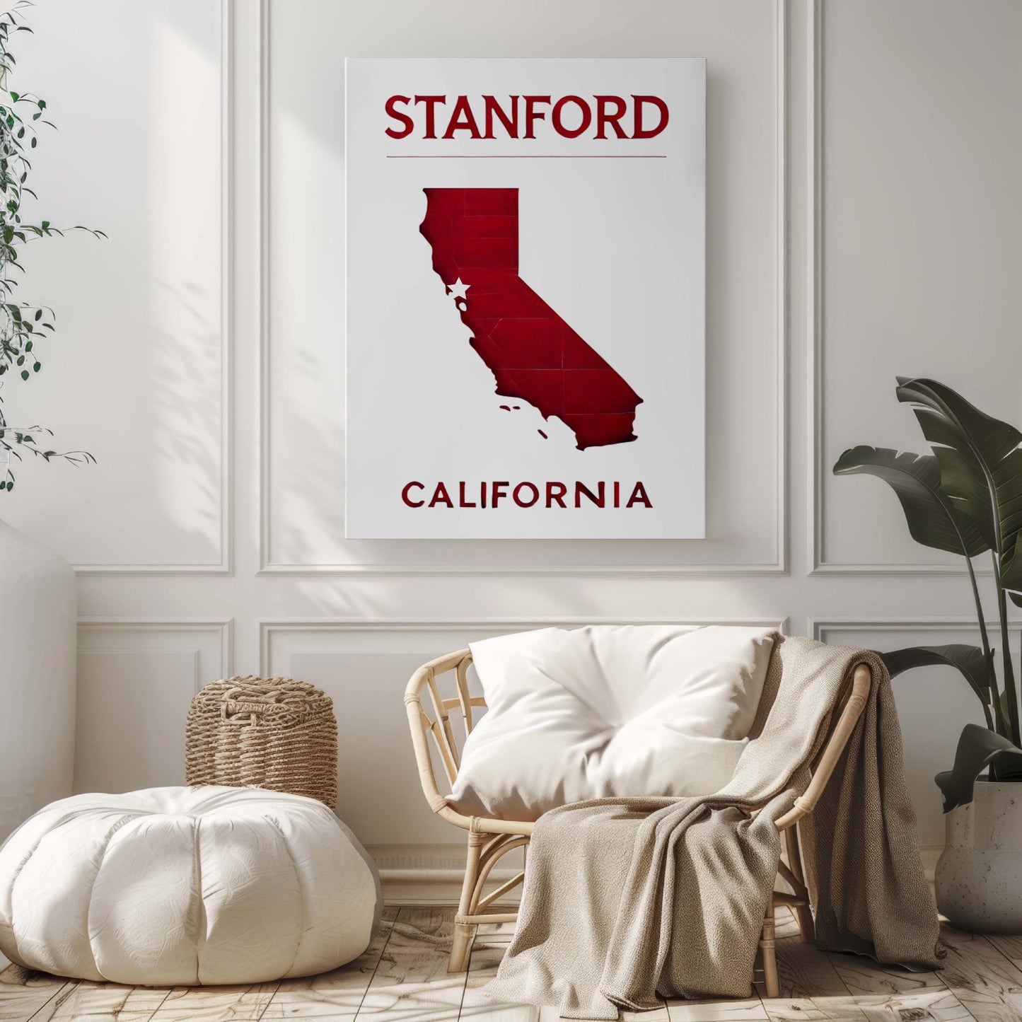 California Art Stanford Wall Art Print - Travel Decor, College Gift, Housewarming & Cali Home Decor Poster