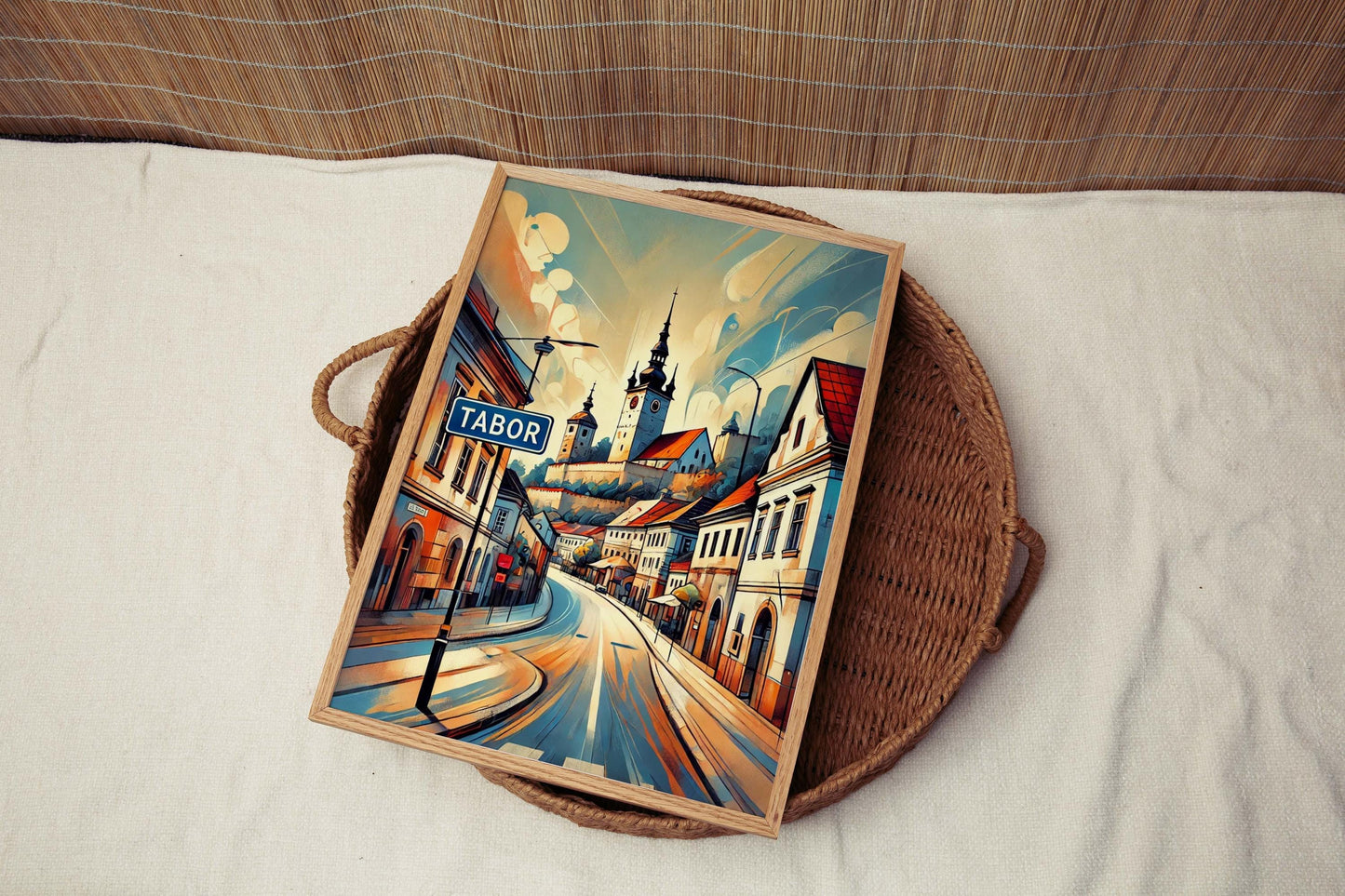 Tabor Art Travel Print - Czech Republic City Wall Art, Europe Poster, Housewarming Gift, Tabor Map Illustration, Modern Home Decor