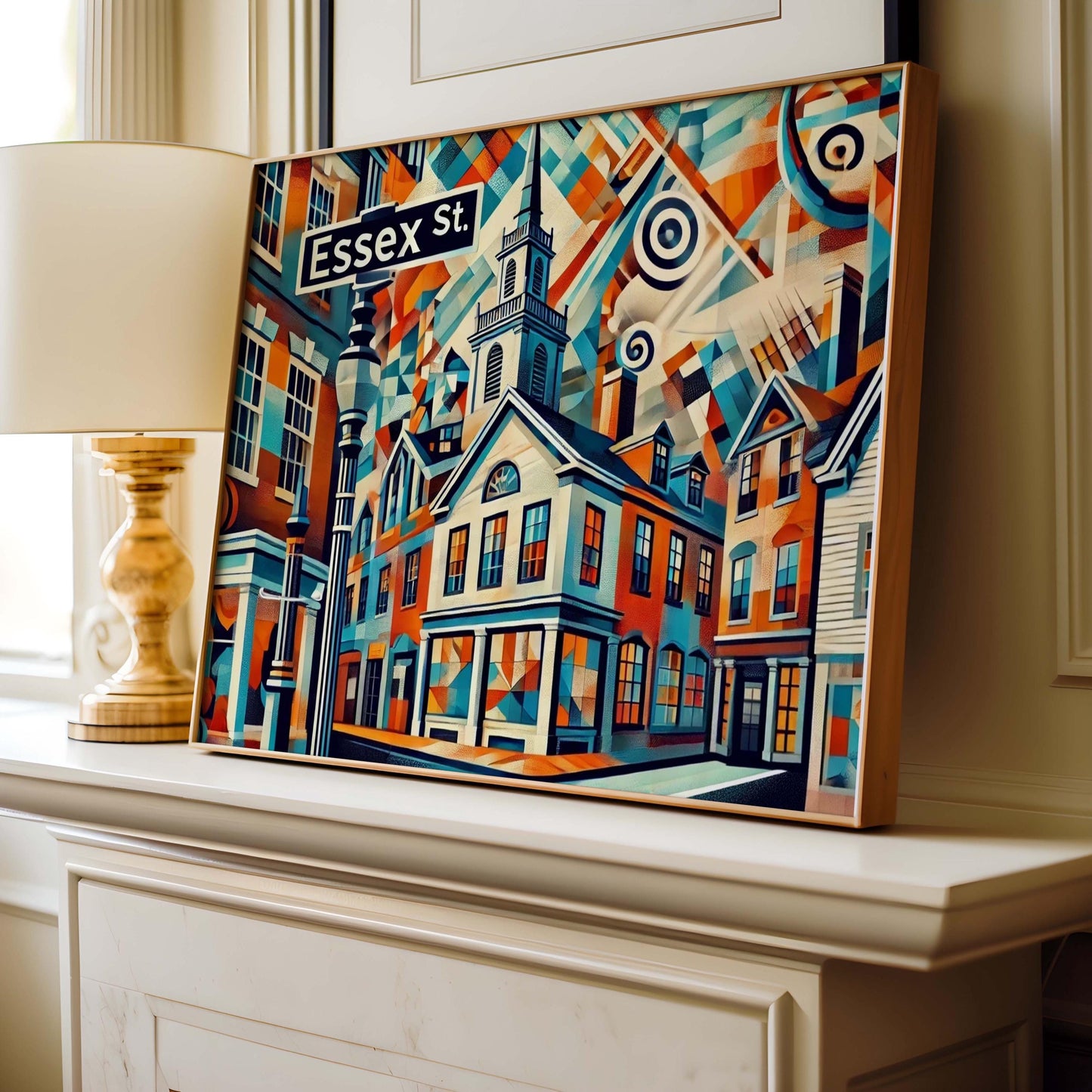 Salem Gift Essex Street Wall Art Print - Massachusetts Travel Poster, Salem Art Home Decor, Housewarming & MA Artwork