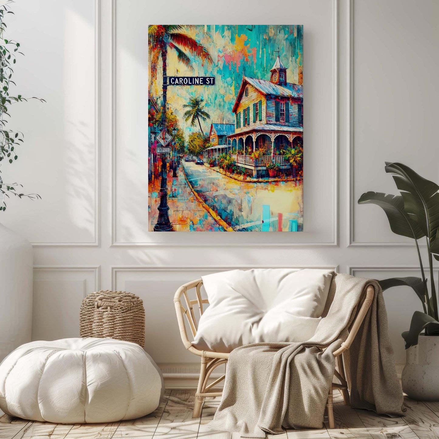 Caroline St Print - Key West Florida Wall Art, Travel Poster, Housewarming & Florida Gift, Coastal Home Decor, FL Art Print