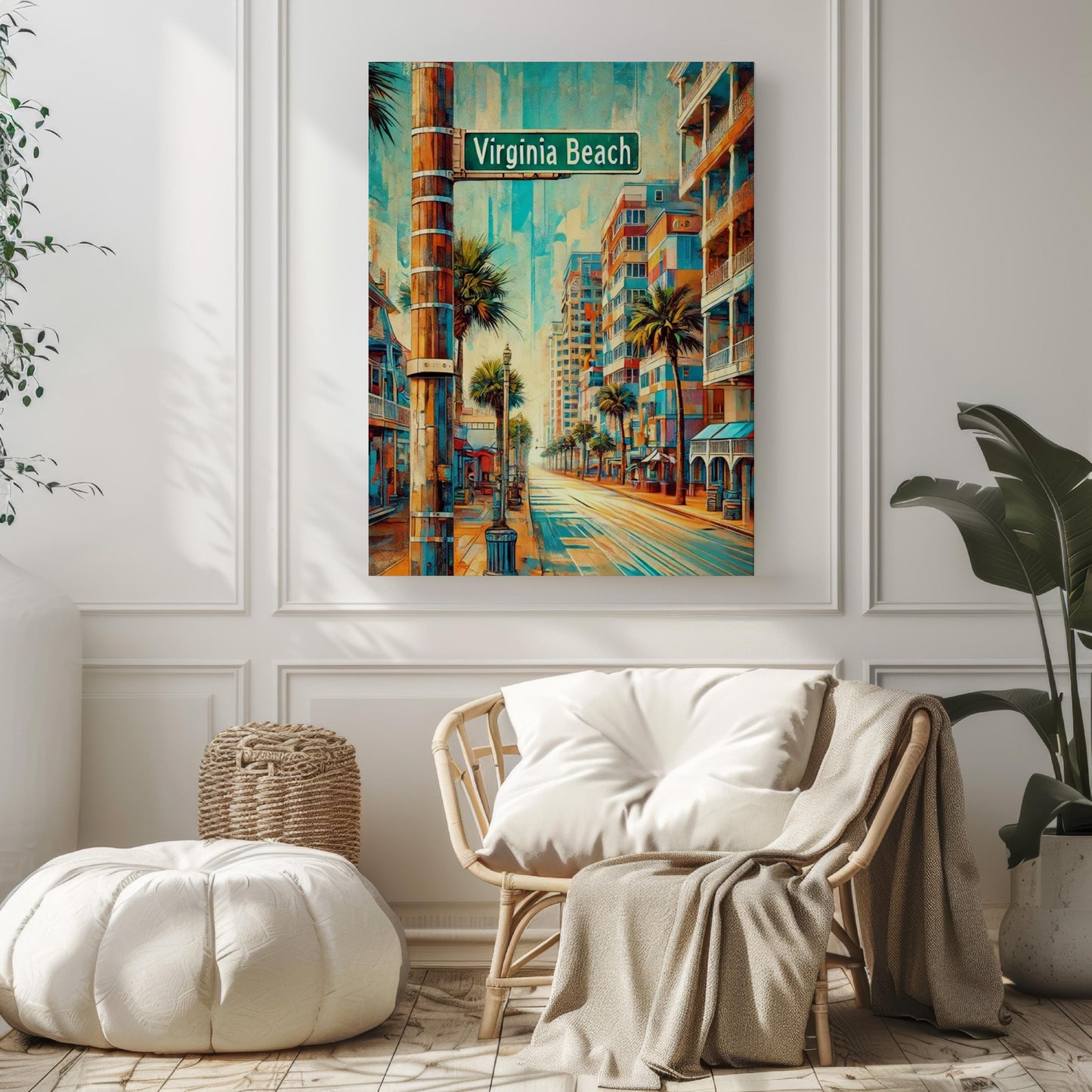 Virginia Art Virginia Beach Wall Art Print, Coastal Travel Poster, American Beach Decor, Housewarming Gift, Unique Home Decoration