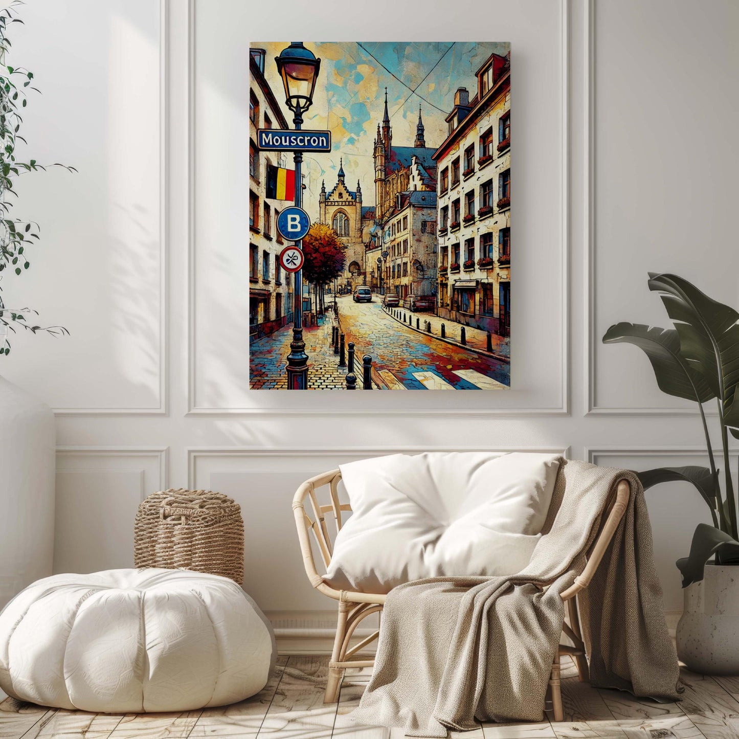 Mouscron Art Wall Print - Belgium City Travel Poster, European Home Decor, Housewarming Gift, Stylish Mouscron Wall