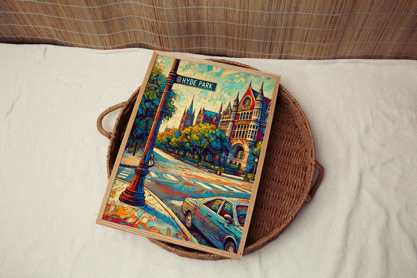 Poster Chicago Hyde Park Travel Wall Art Print – Cityscape Decor, American Art, Housewarming & Chicago Gift