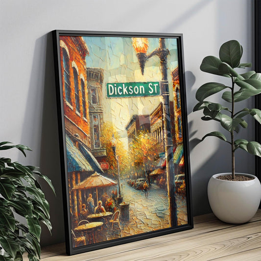 Dickson Street Art Print, Fayetteville Arkansas Travel Poster