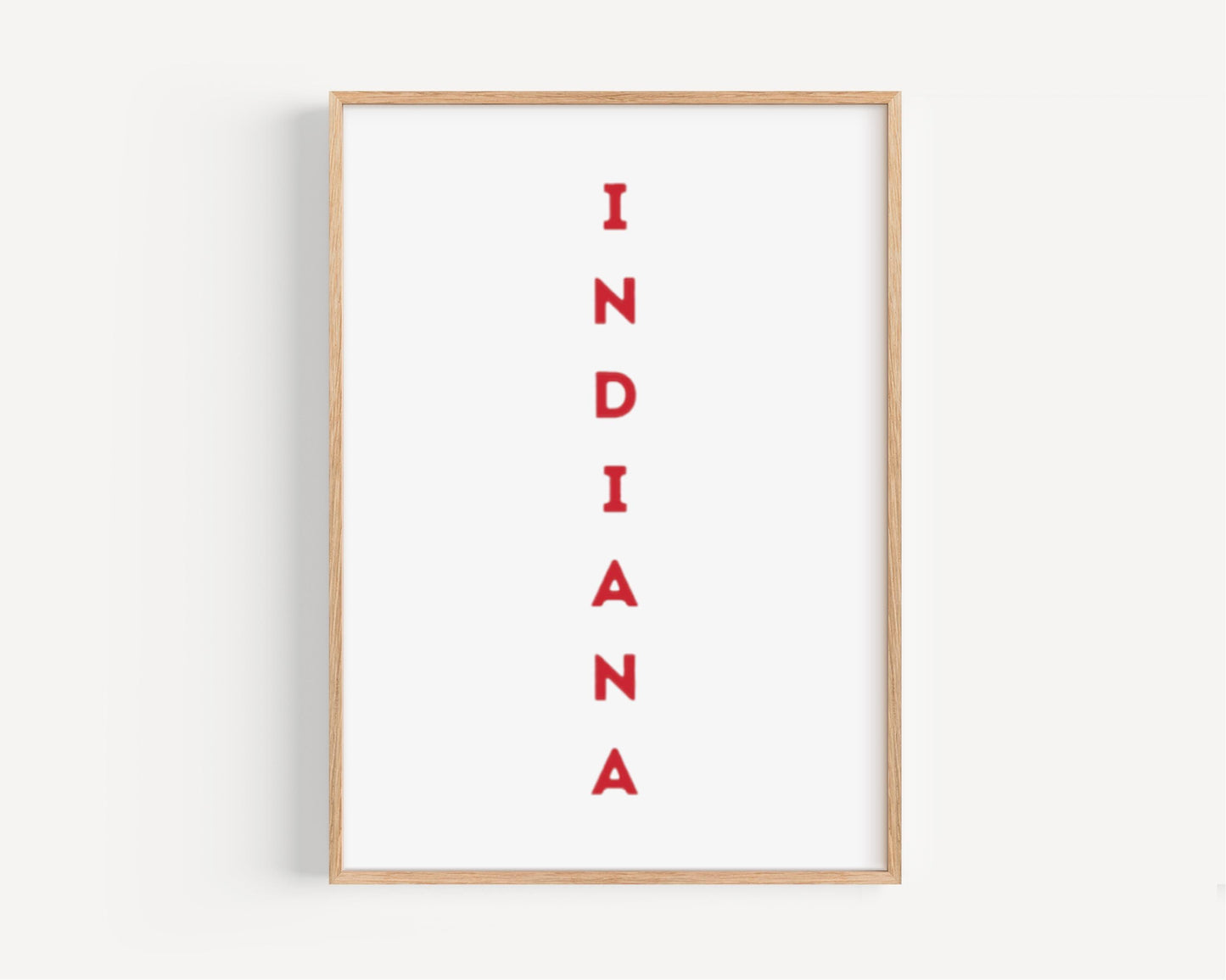 College Art Indiana Wall Print - Travel Dorm Decor, Housewarming Gift, Map Artwork for College Room & Home Wall Decor