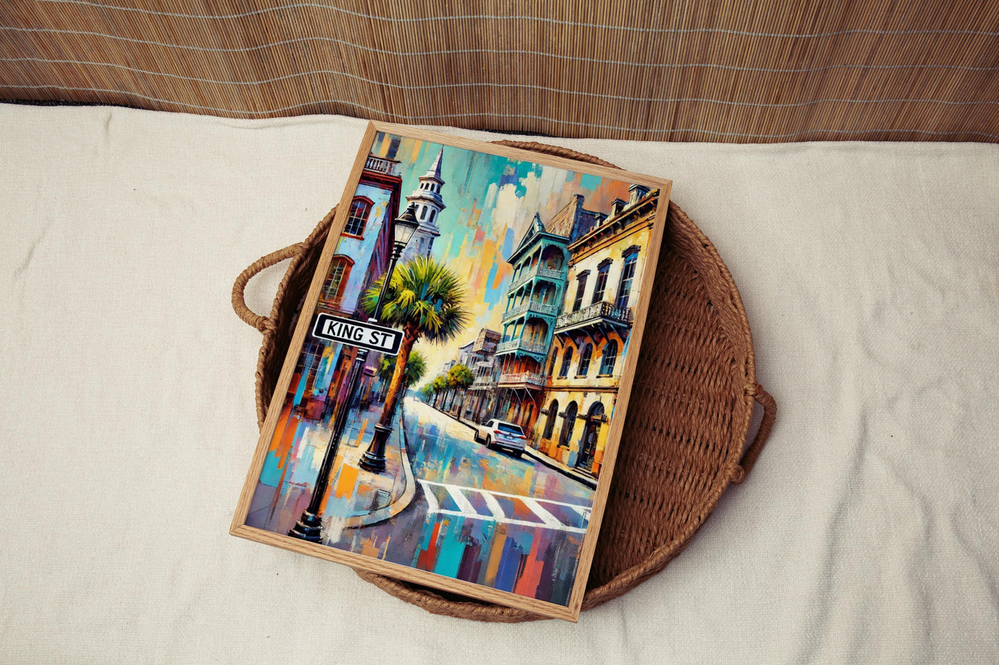Charleston King St Wall Art - Travel Poster & Print, South Carolina Gift, Housewarming Decor, Charleston Cityscape Artwork