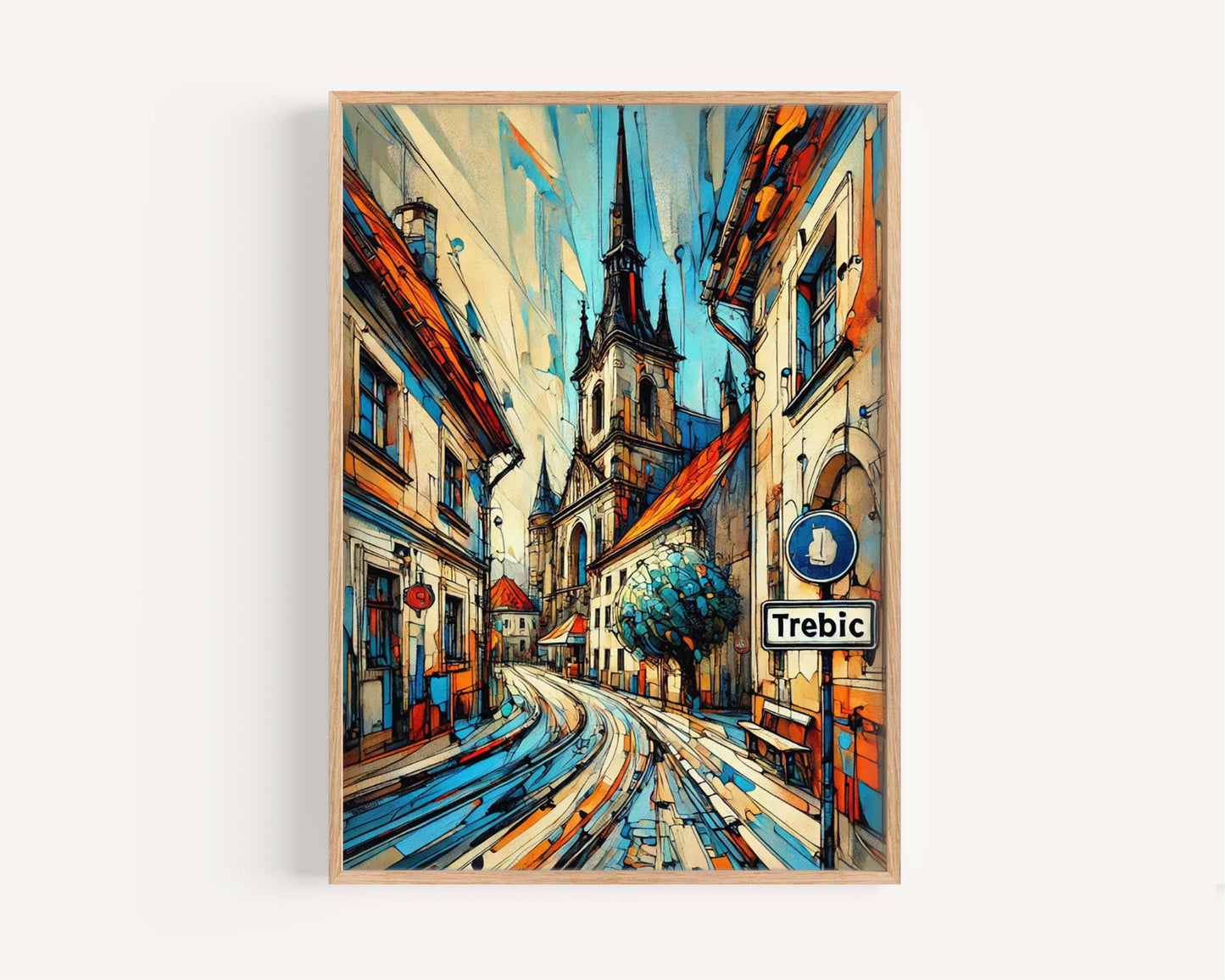 Trebíc Art Czech Republic Wall Art, Travel Print Poster, Cityscape Home Decor, Unique Housewarming Gift, Trebíc Travel Artwork