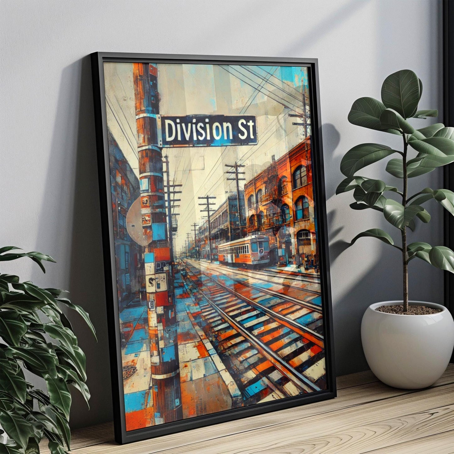 Portland Division St Wall Art - Travel Print & Poster, Portland Gift, Oregon Housewarming Decor, Division Street Map Illustration