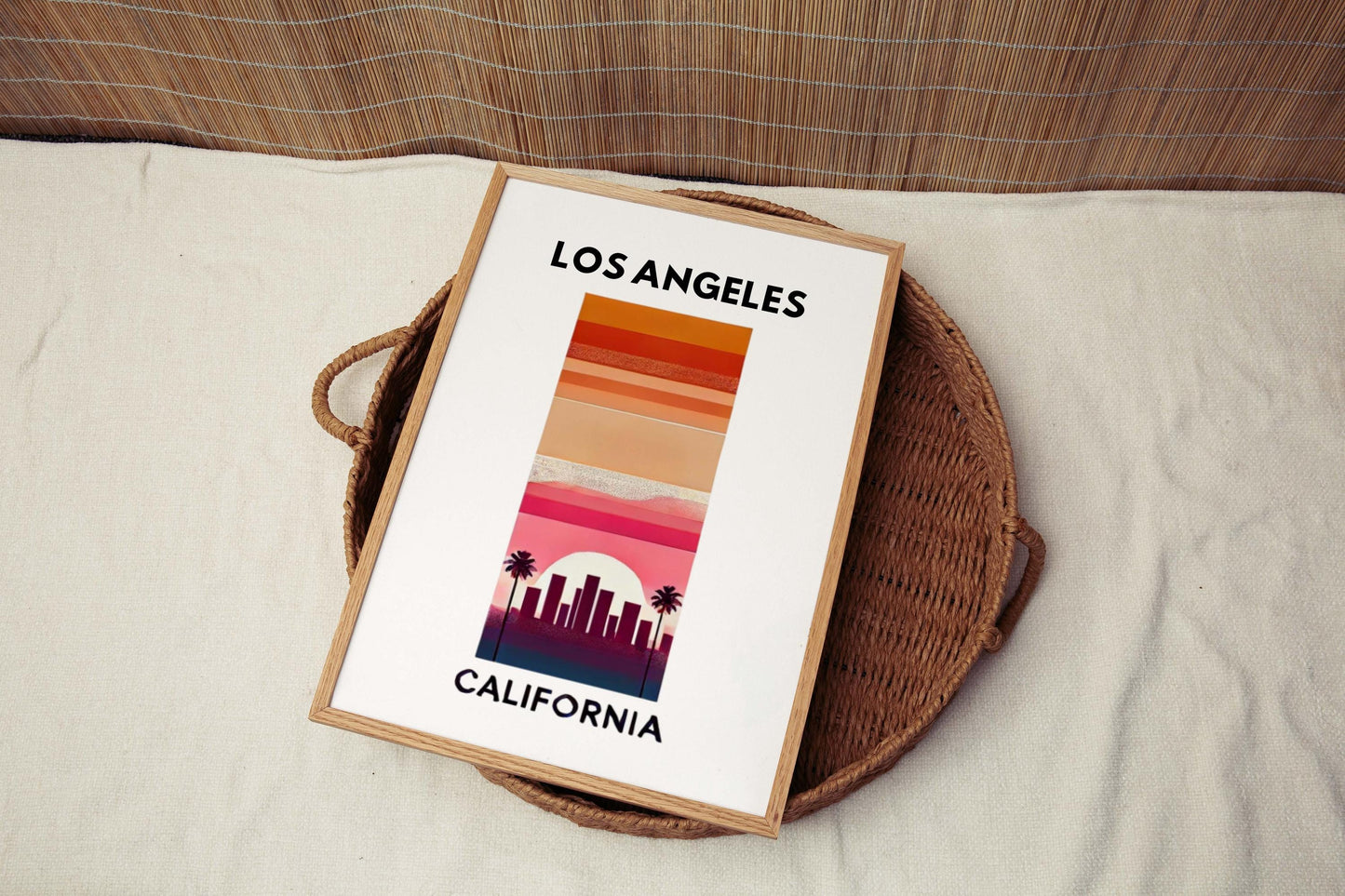 Los Angeles Print, California Wall Art, Travel Home Decor, Housewarming & College Gift, Modern LA Cityscape Poster