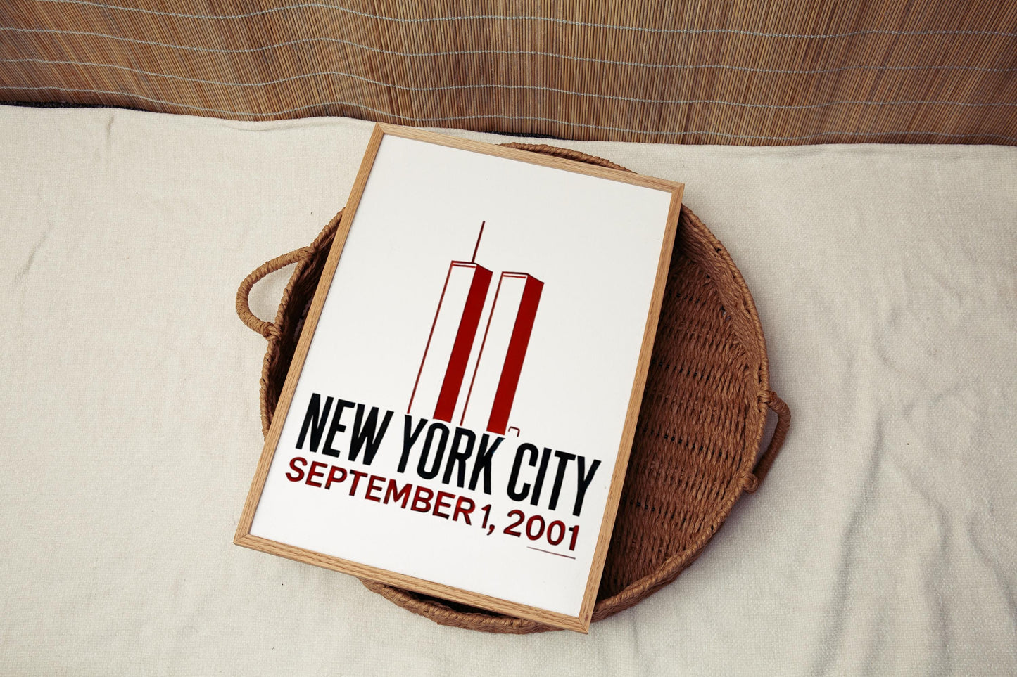 Twin Towers Wall Art Print – NYC Travel Decor, New York City Gift, Housewarming & College Room Artwork