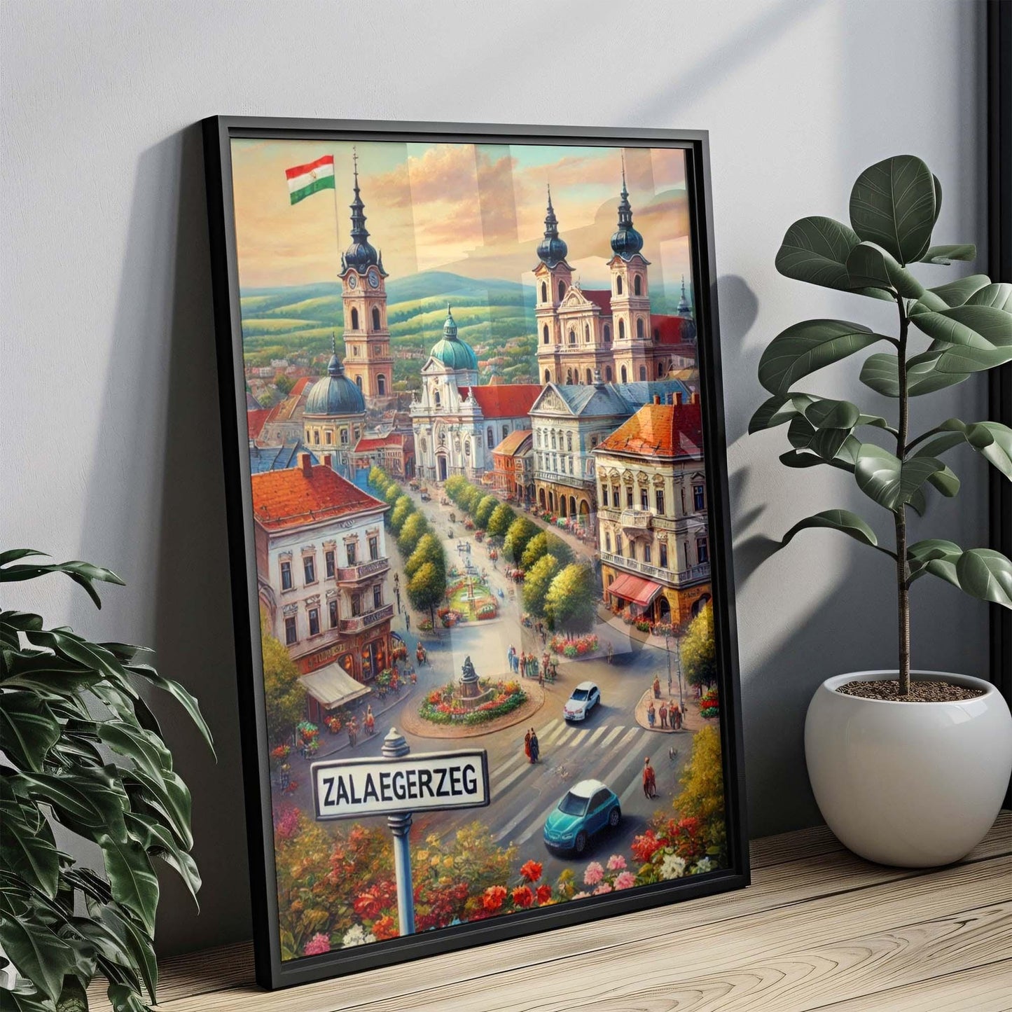 Zalaegerszeg Art - Hungary City Wall Art Print, Travel Poster, Zalaegerszeg Gift, Housewarming Decor, Hungarian Travel Art