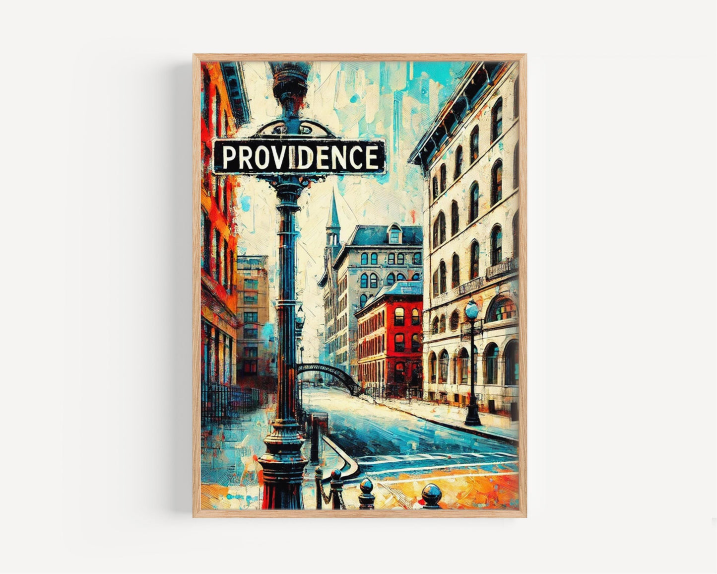 Print Providence Wall Art Rhode Island Travel Poster Housewarming Gift American City Map Decor