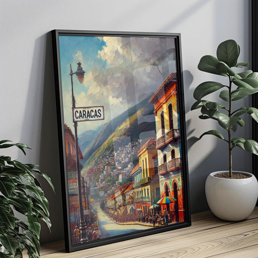 Venezuela Caracas Wall Art Print – South American Travel Poster, Housewarming Gift, Venezuela Decor, Venezuela Map, Venezuela Travel Art