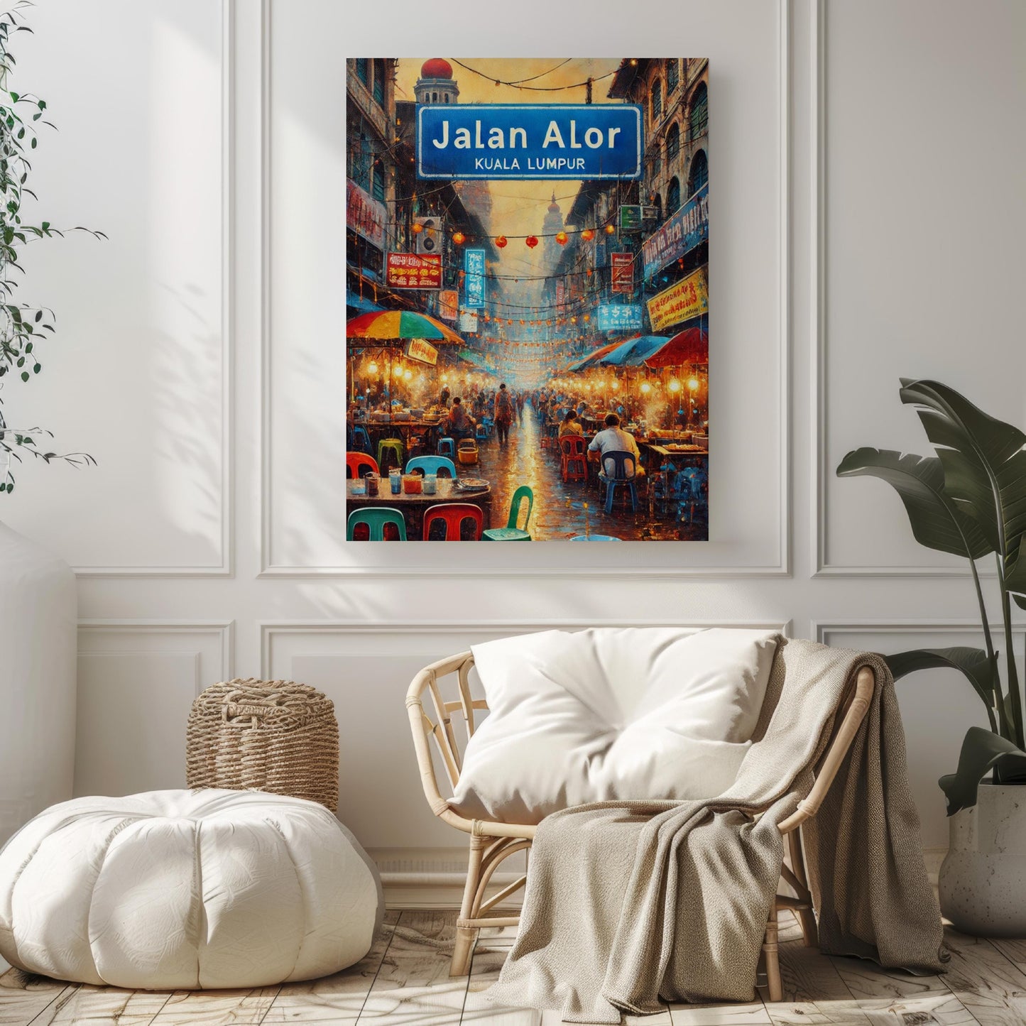 Kuala Lumpur Print, Jalan Alor Wall Art, Malaysian Street Scene, Night Market Decor, Travel Souvenir, Cityscape Poster, Home Decor, Gift
