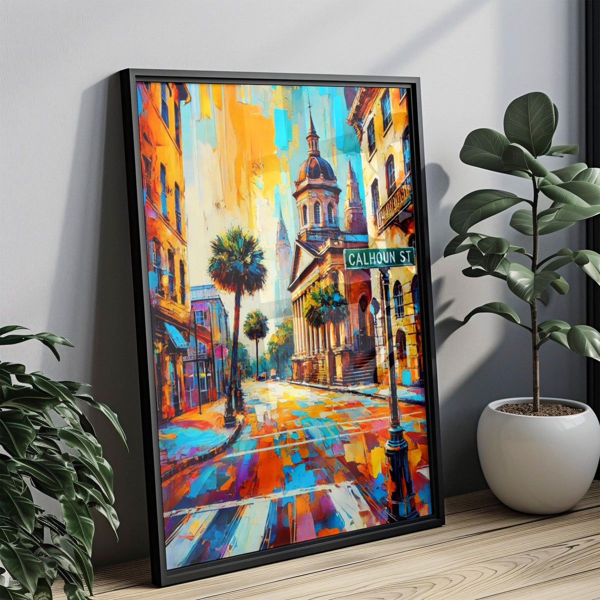 Calhoun Street Art Print - Charleston, South Carolina, USA