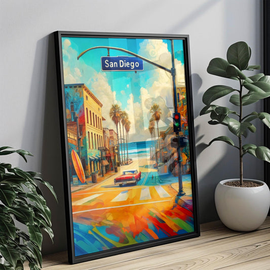 California San Diego Wall Art Print – Travel Poster, Housewarming Gift, USA Home Decor, Coastal California Map Art