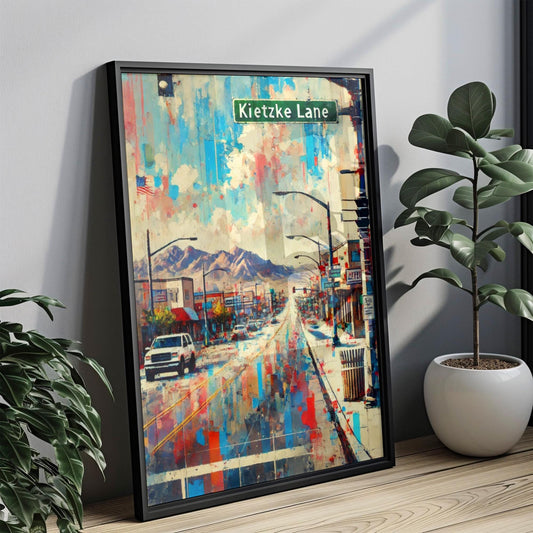 Reno Kietzke Ln Wall Art – Nevada Travel Print, Housewarming Gift, Modern Reno Poster, Unique Local Artwork