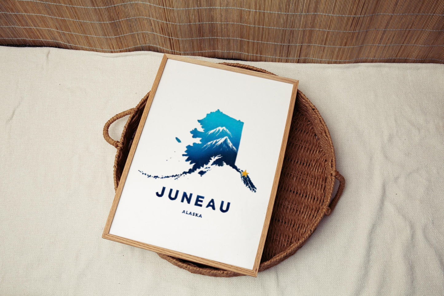 Juneau Wall Art Print - Alaska Travel Decor, Housewarming & College Gift, Rustic Home Decor, Juneau Alaska Gift Idea