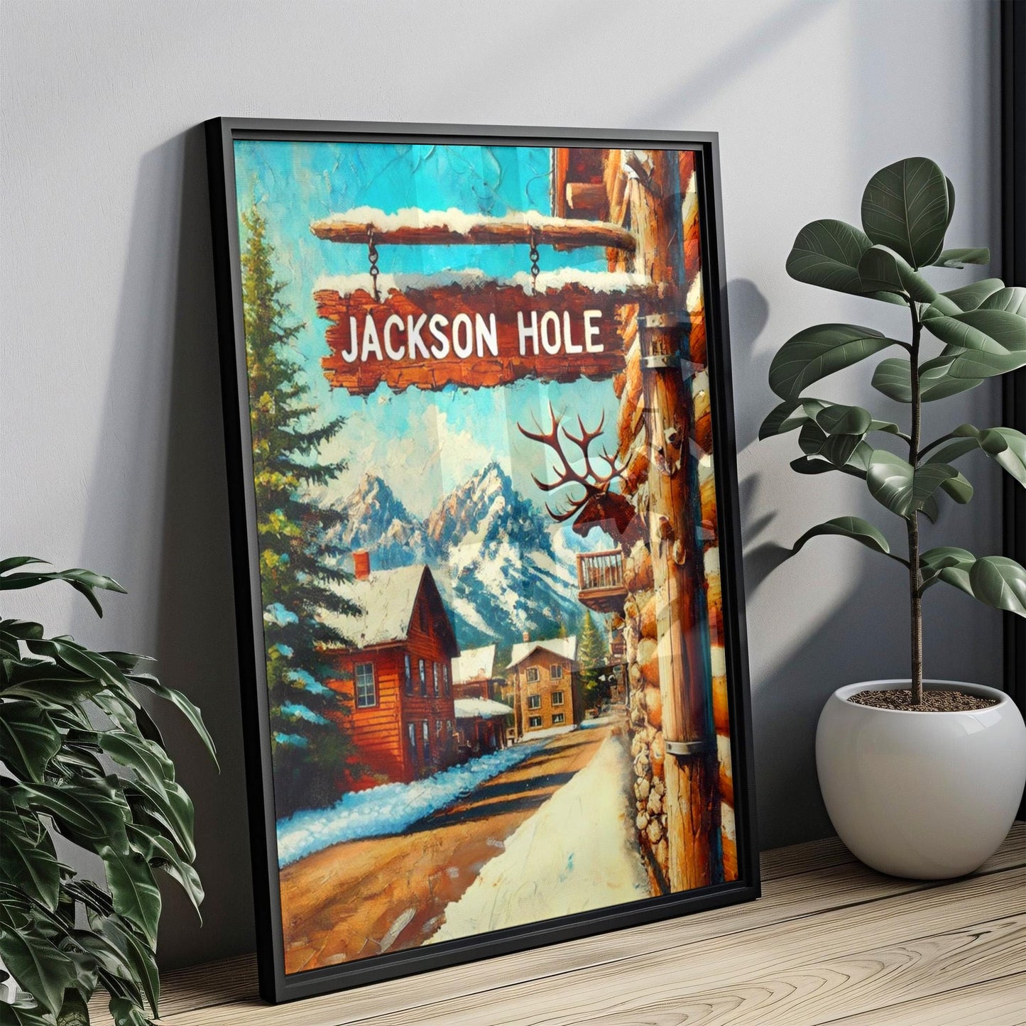 Wyoming Wall Art Jackson Hole Print Travel Poster USA Art Housewarming Gift American Decor