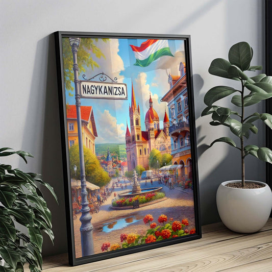 Nagykanizsa Art Wall Print – Hungary City Travel Poster, Housewarming Gift, Nagykanizsa Map Artwork, Hungarian Home Decor