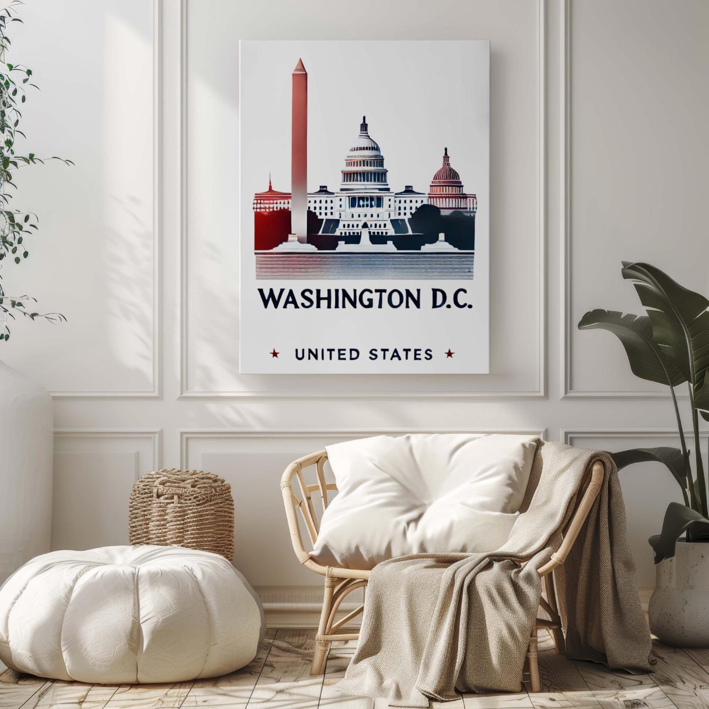 Washington D.C. Wall Art Print, USA Travel Decor, United States Map Poster, Washington Gift, Housewarming & College Dorm Room Artwork