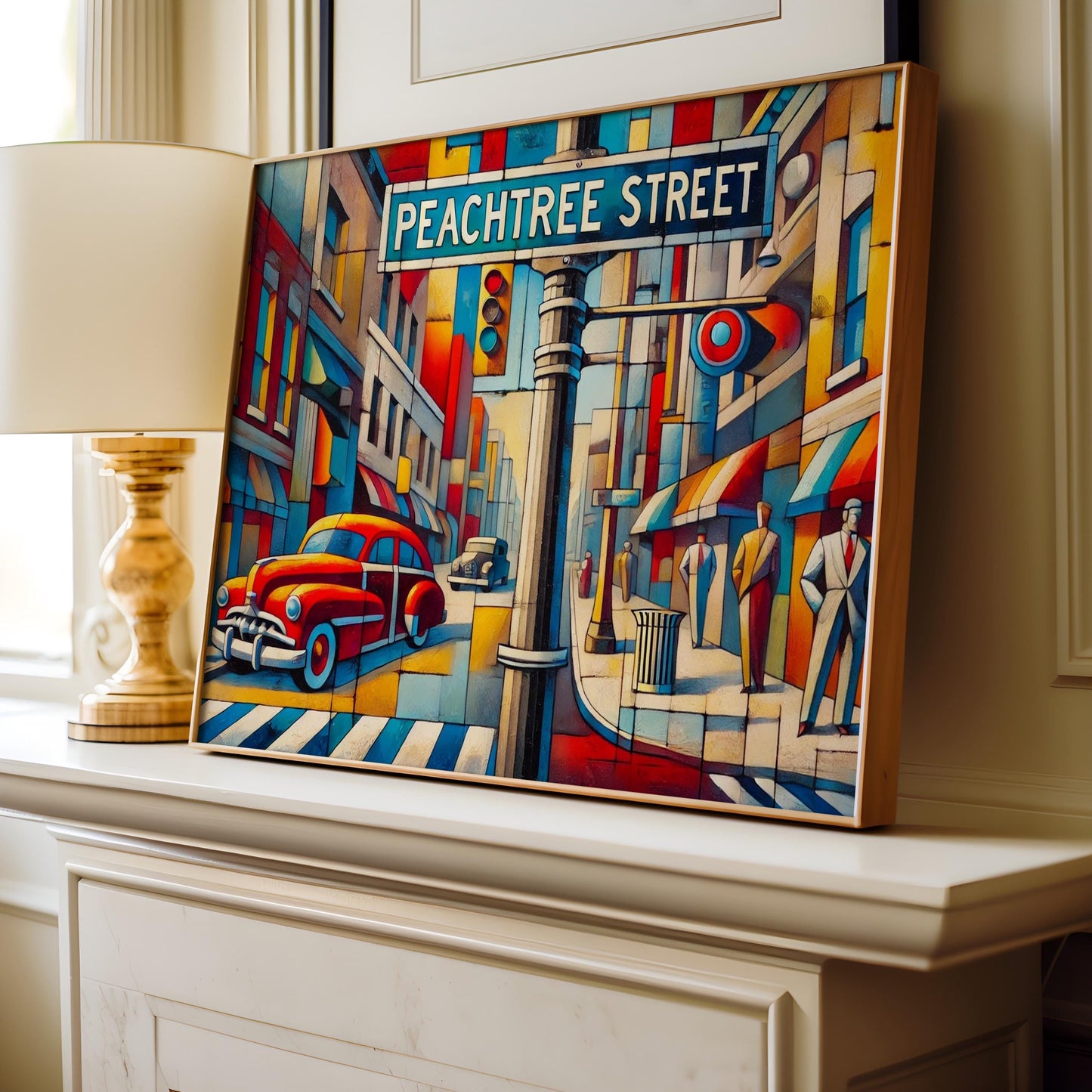 Peachtree Road Cubism Wall Art - Atlanta Travel Poster, Georgia Gift & Housewarming Decor, Modern ATL Print