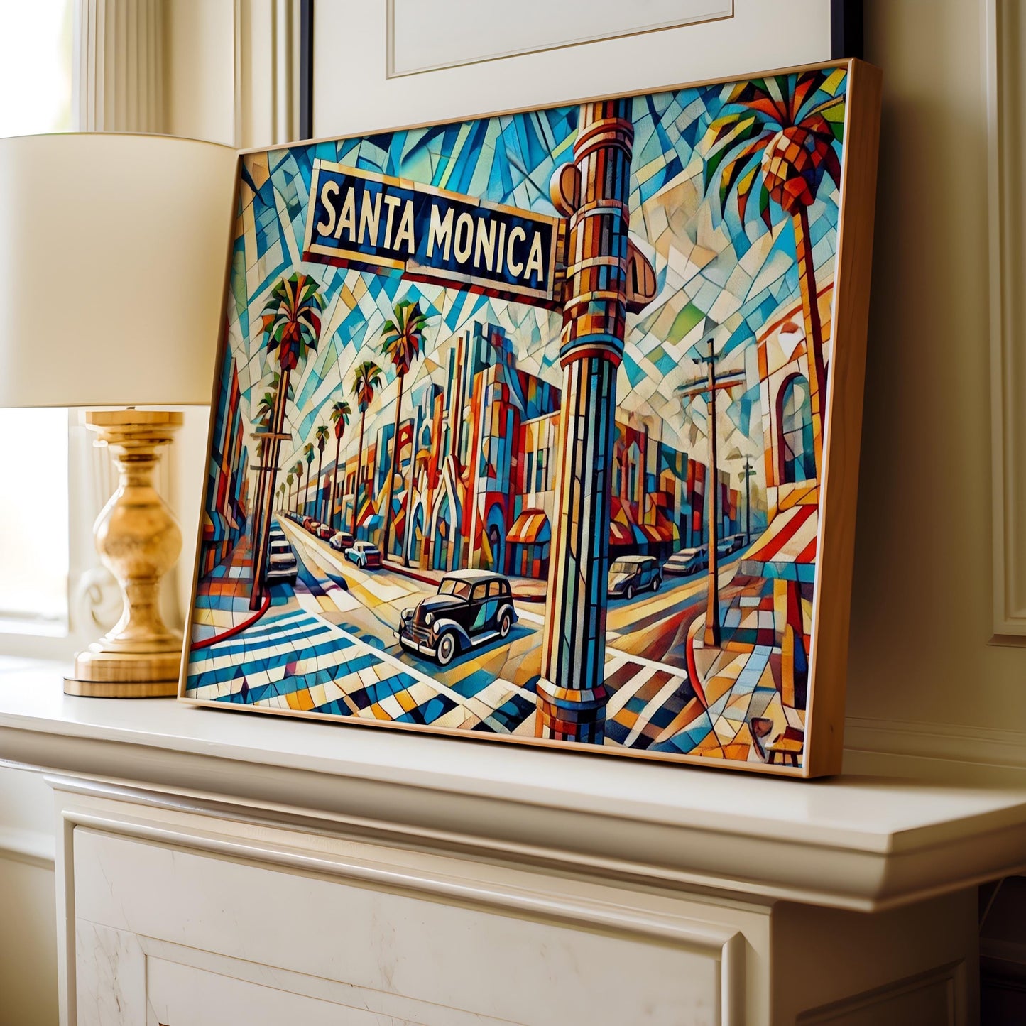 Santa Monica Wall Art Print - LA Travel Poster, California Gift, Santa Monica Boulevard Home Decor, Los Angeles Art, Housewarming Present