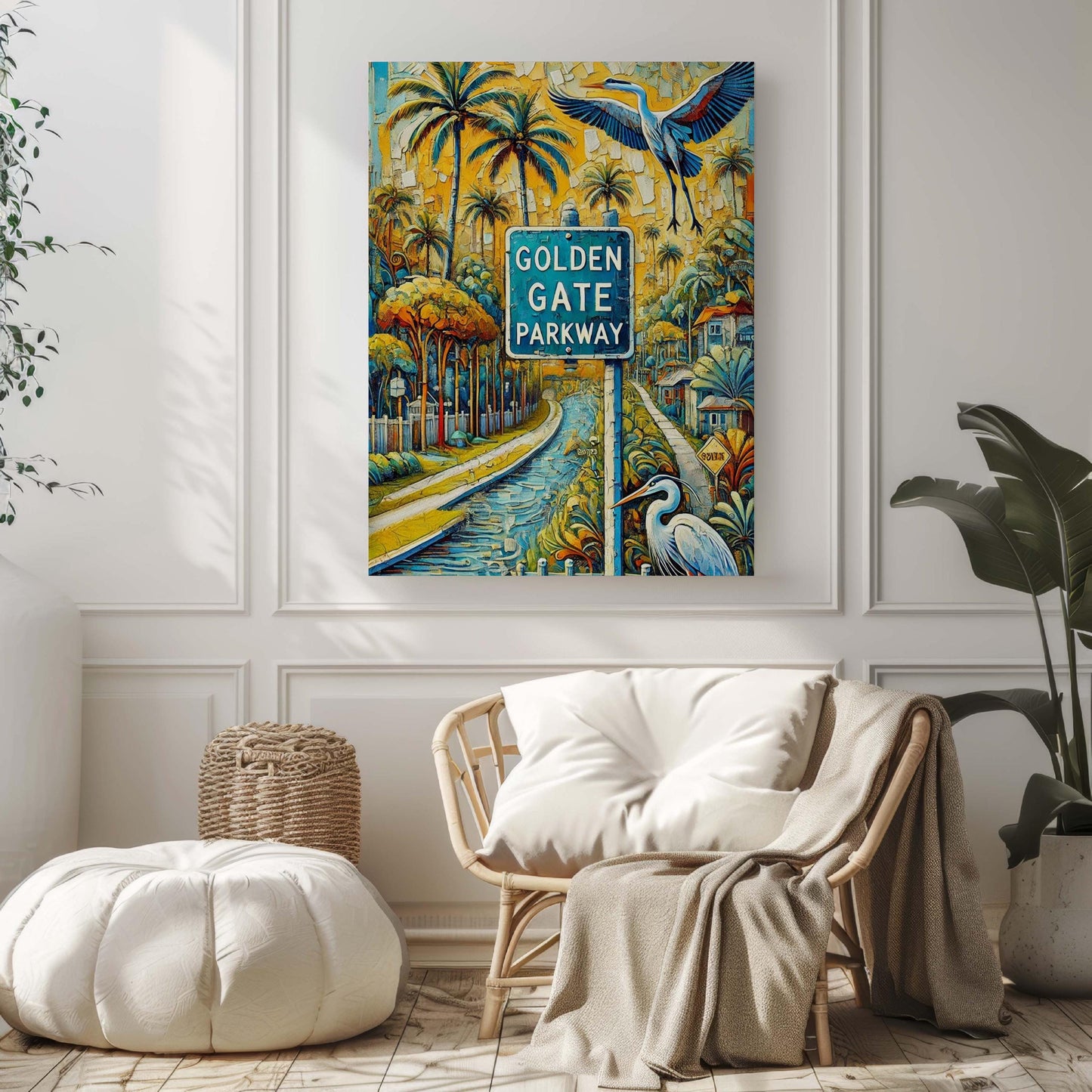 Golden Gate Parkway Wall Art - Naples Florida Travel Print, FL Poster, Housewarming Gift, Coastal Home Decor