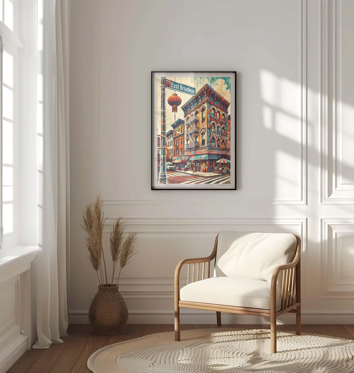 East Broadway Print Manhattan Wall Art NYC Travel Poster New York Gift Housewarming Decor
