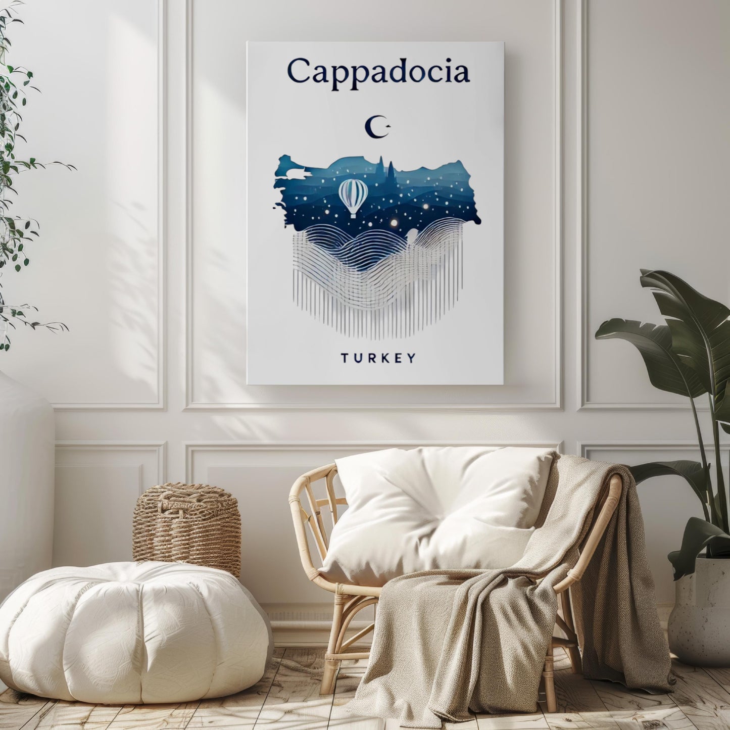 Cappadocia Wall Art Print, Turkey Travel Decor, Housewarming Gift, Souvenir Poster, Unique Turkey Gift, Hot Air Balloon Art, Home Decoration