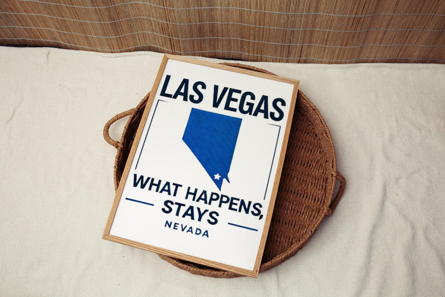 Las Vegas Wall Art Print - Travel Decor California Gift, College Dorm & Housewarming Present, Modern Home Decoration