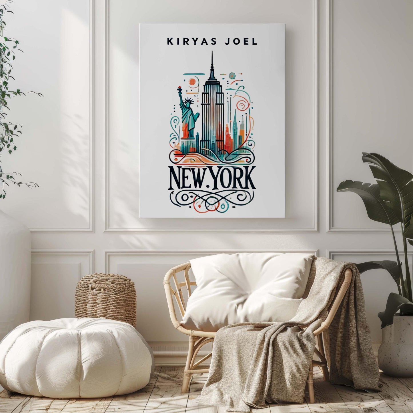 Kiryas Joel Print - New York City Wall Art, Travel Decor, Housewarming & College Gift, Unique NY Map Poster for Home or Office