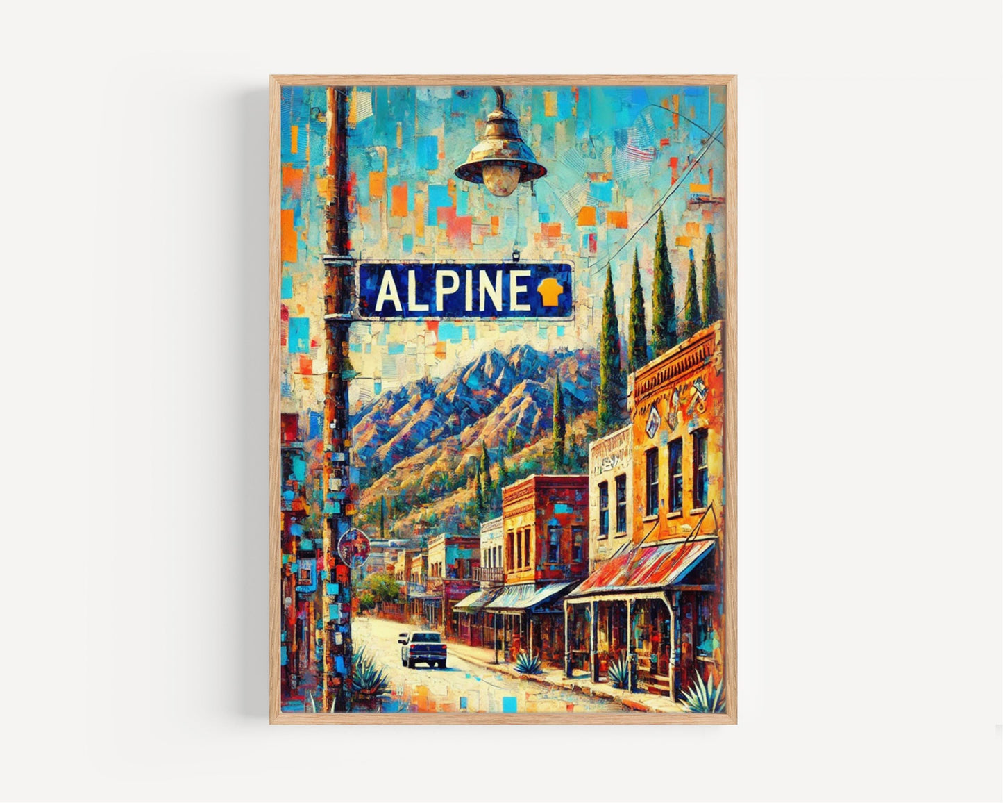Texas Alpine Wall Art | Travel Poster & Print, USA Souvenir Decor, Housewarming Gift, Rustic Texas Travel Art