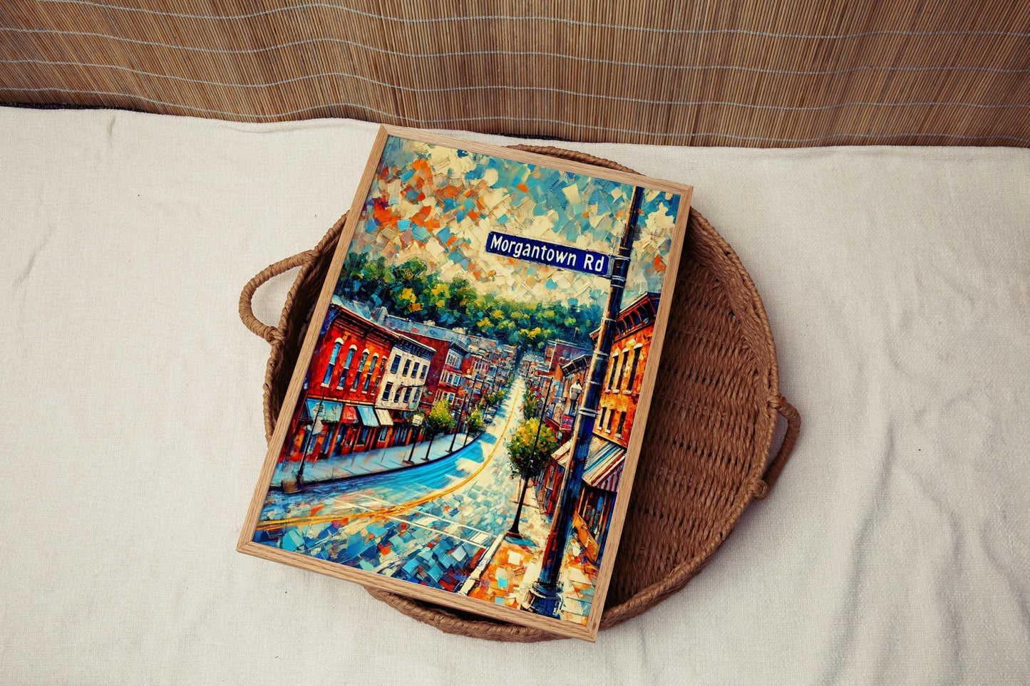Reading Art Morgantown Road Wall Print, Pennsylvania Travel Poster, Housewarming Gift, Unique Reading PA Map Illustration, Travel Decor
