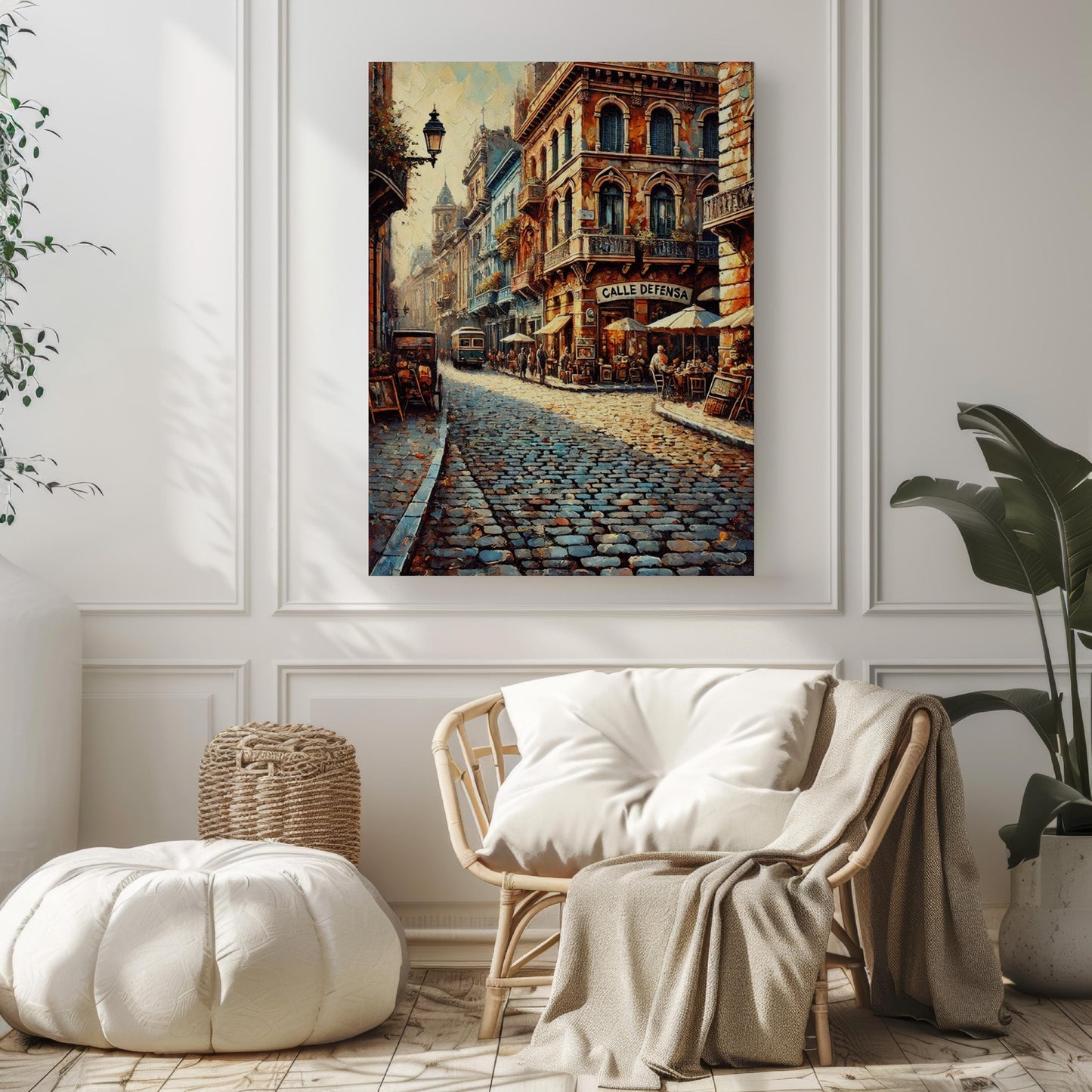 Argentina Art, Calle Defensa Wall Art, Buenos Aires Print, Travel Souvenir, City Decor, Historic Streets, Vibrant Market Scene
