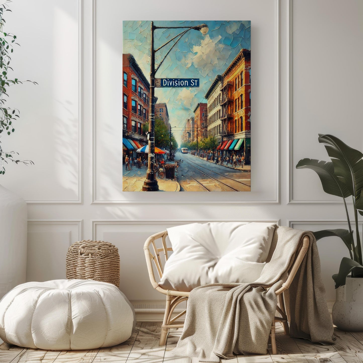 Division Street Wall Art Chicago Print Illinois City Travel Poster Personalized Gift Souvenir State Art Decor
