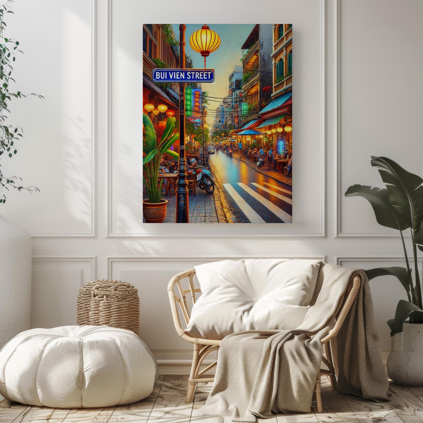 Ho Chi Minh Bui Vien St Wall Art - Vietnamese Travel Poster, Ho Chi Minh City Print, Vietnam Gift, Housewarming Decor