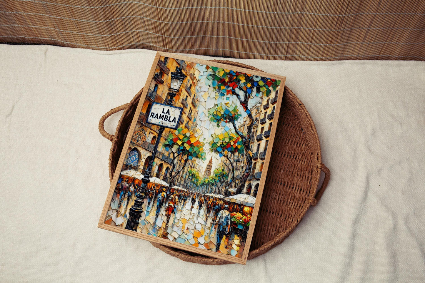 La Rambla Barcelona Wall Art, Spain Travel Poster, Cityscape Print, Housewarming Gift, Vibrant Street Scene, Museum-Grade Fine Art Paper