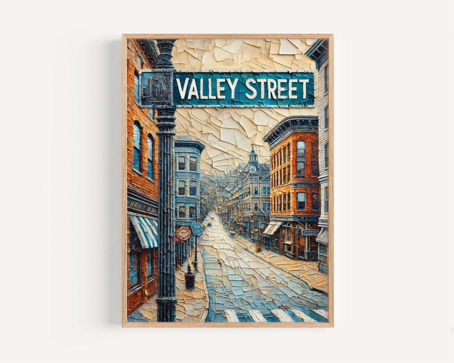 Valley Street Wall Art, Manchester Print, New Hampshire Art, “City” Gift, Travel Souvenir, Travel Poster, “State” Art, PERSONALIZED GIFT
